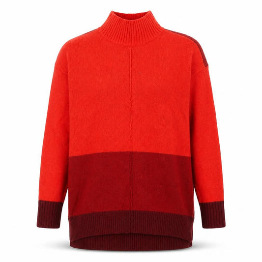 Oasis Womens Red High Neck Acrylic Pullover Jumper Size XS - Colourblock