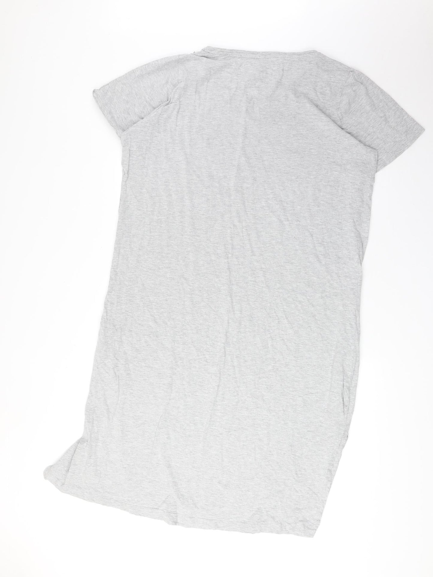 Evans Womens Grey Solid Cotton Top Nightshirt Size 14 - Slogan