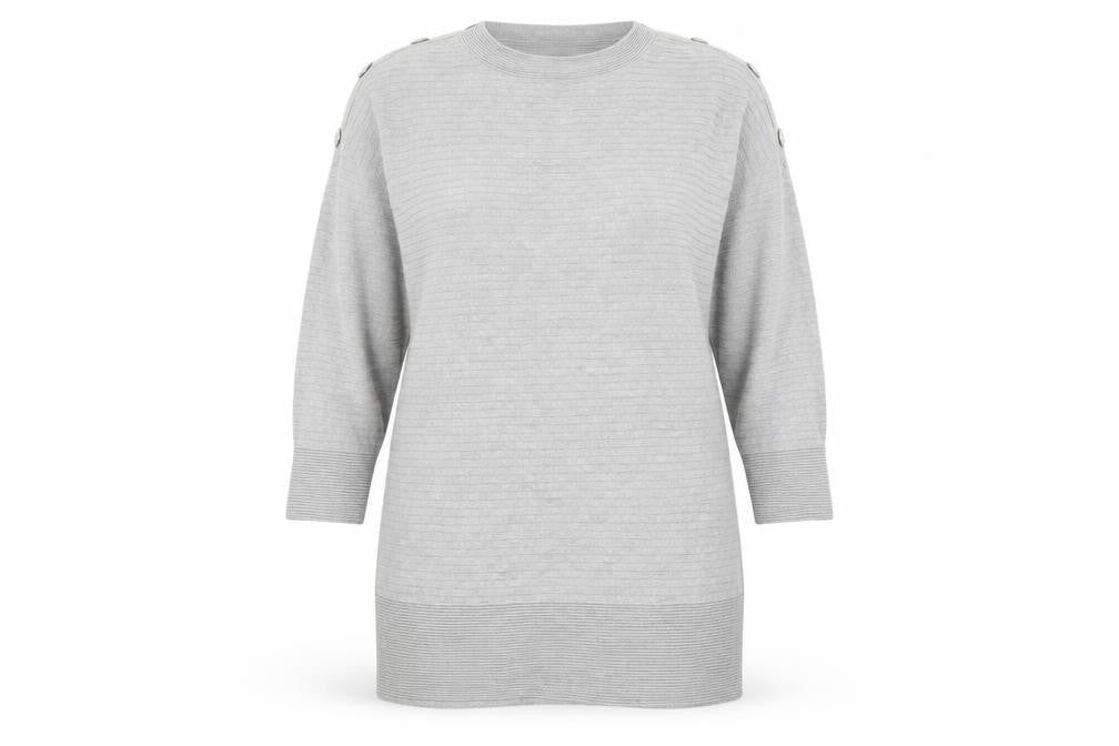 Wallis Womens Grey Round Neck Acrylic Pullover Jumper Size L
