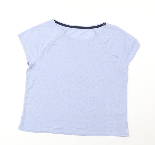 Marks and Spencer Womens Blue Polyester Basic T-Shirt Size 10 Round Neck
