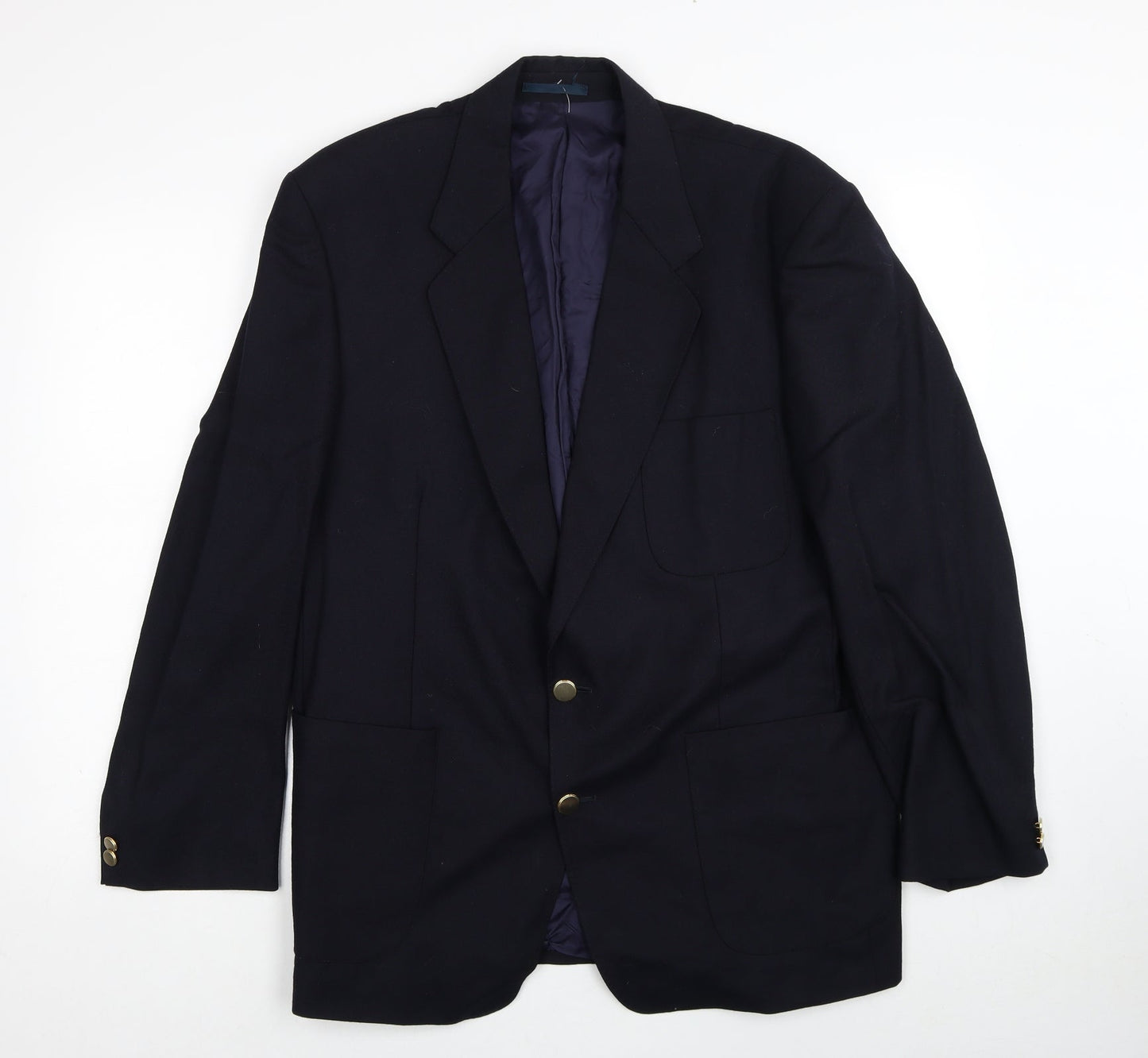 First Impressions Mens Blue Wool Jacket Suit Jacket Size 44 Regular