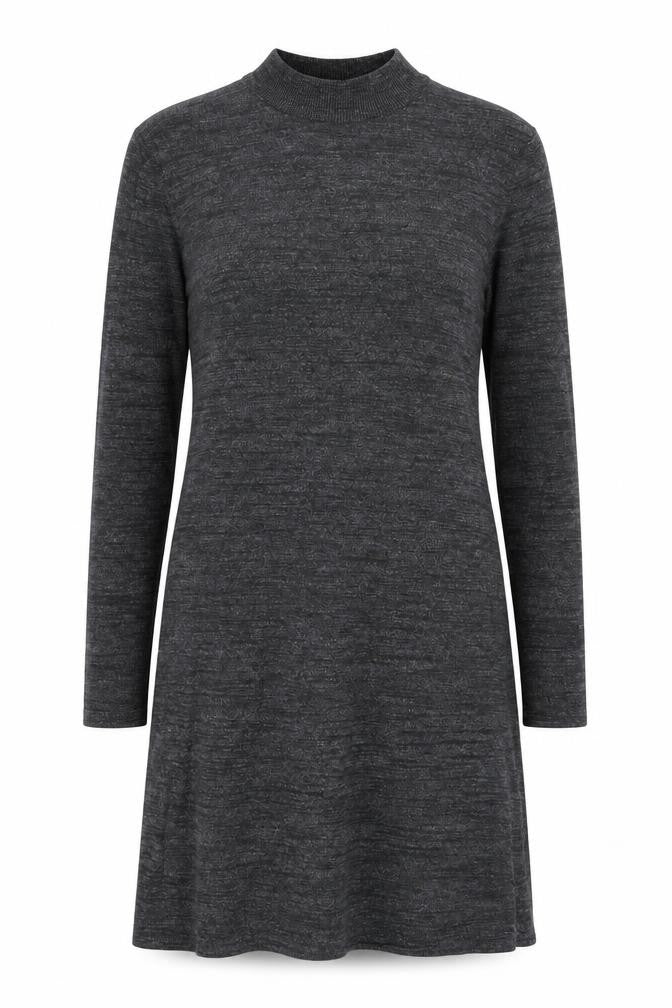 H&M Womens Grey Polyester Jumper Dress Size XS Mock Neck Pullover