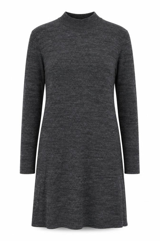 H&M Womens Grey Polyester Jumper Dress Size XS Mock Neck Pullover