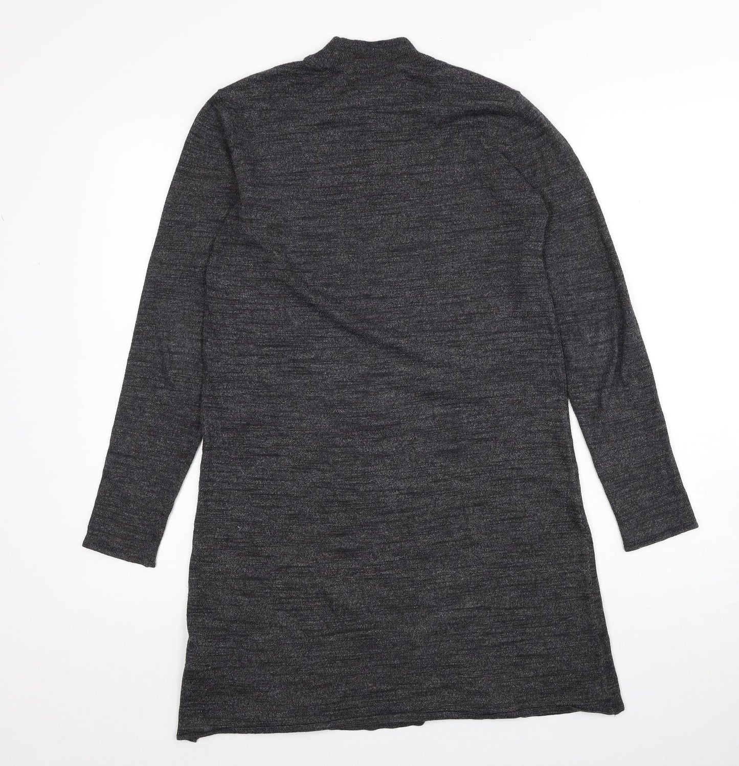 H&M Womens Grey Polyester Jumper Dress Size XS Mock Neck Pullover