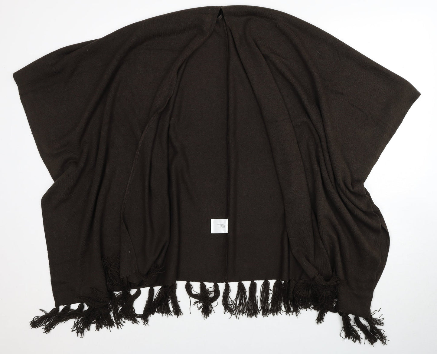 Fay Louise Womens Brown V-Neck Acrylic Cardigan Jumper One Size - Shawl
