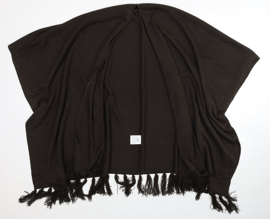 Fay Louise Womens Brown V-Neck Acrylic Cardigan Jumper One Size - Shawl