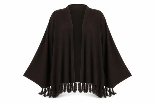Fay Louise Womens Brown V-Neck Acrylic Cardigan Jumper One Size - Shawl