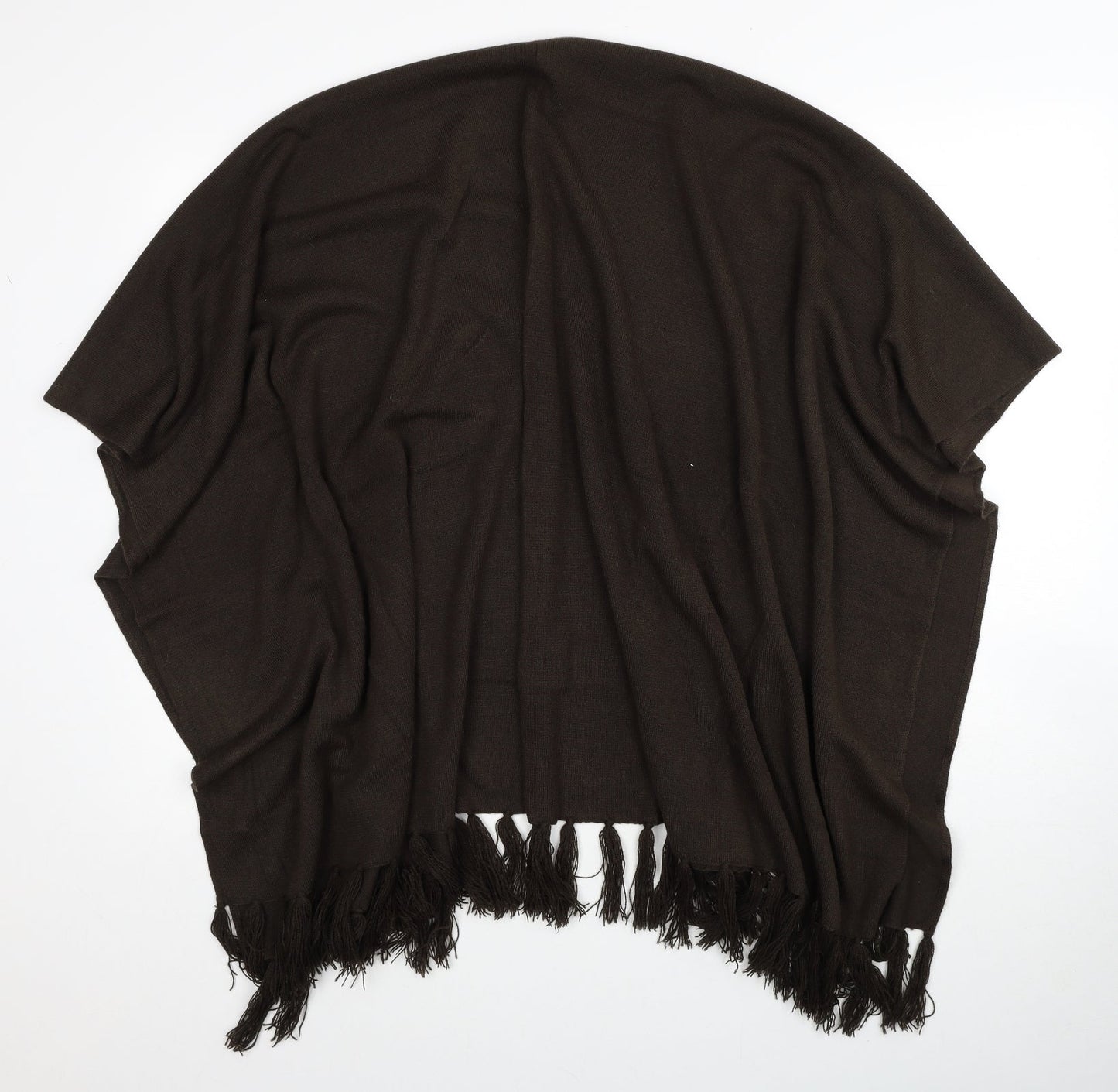 Fay Louise Womens Brown V-Neck Acrylic Cardigan Jumper One Size - Shawl