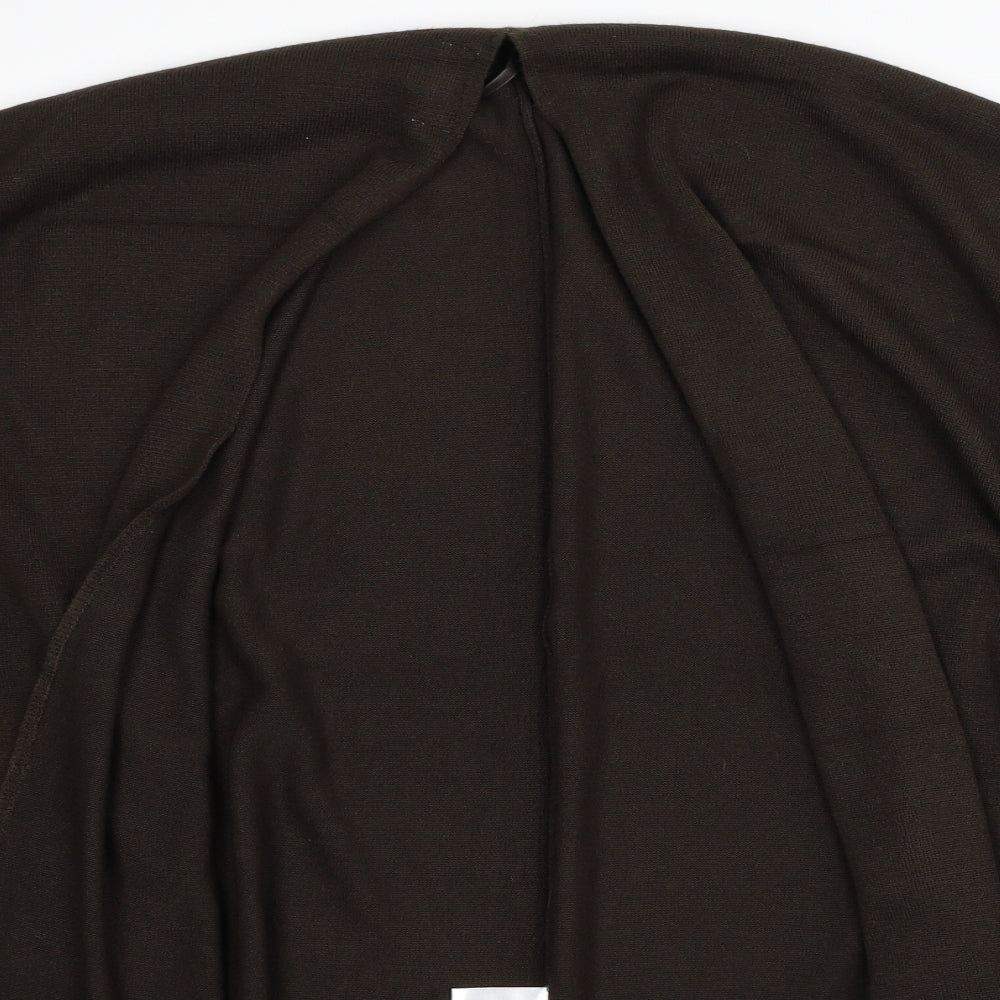 Fay Louise Womens Brown V-Neck Acrylic Cardigan Jumper One Size - Shawl