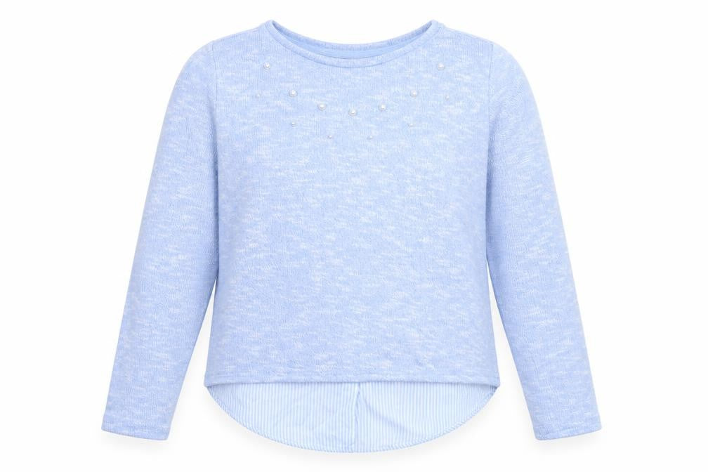 H&M Girls Blue Round Neck Viscose Pullover Jumper Size 11-12 Years Pullover