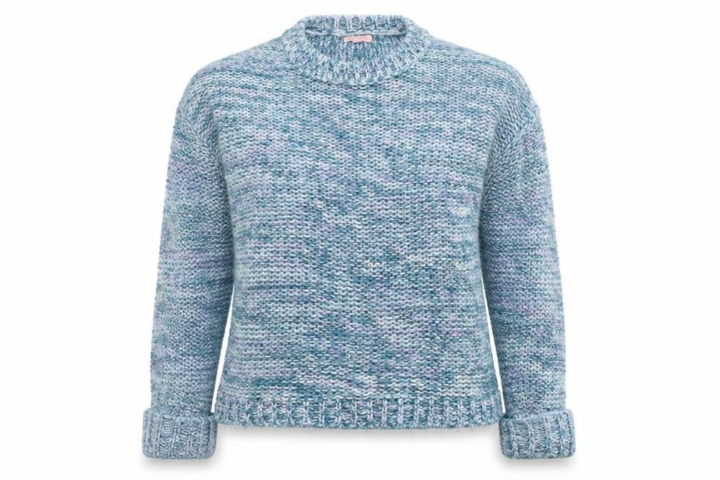 Preworn Womens Blue Round Neck Acrylic Pullover Jumper Size 12