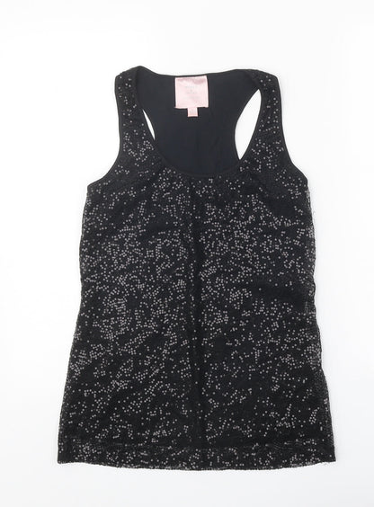 Romeo & Juliet Couture Womens Black Polyester Basic Tank Size S Scoop Neck