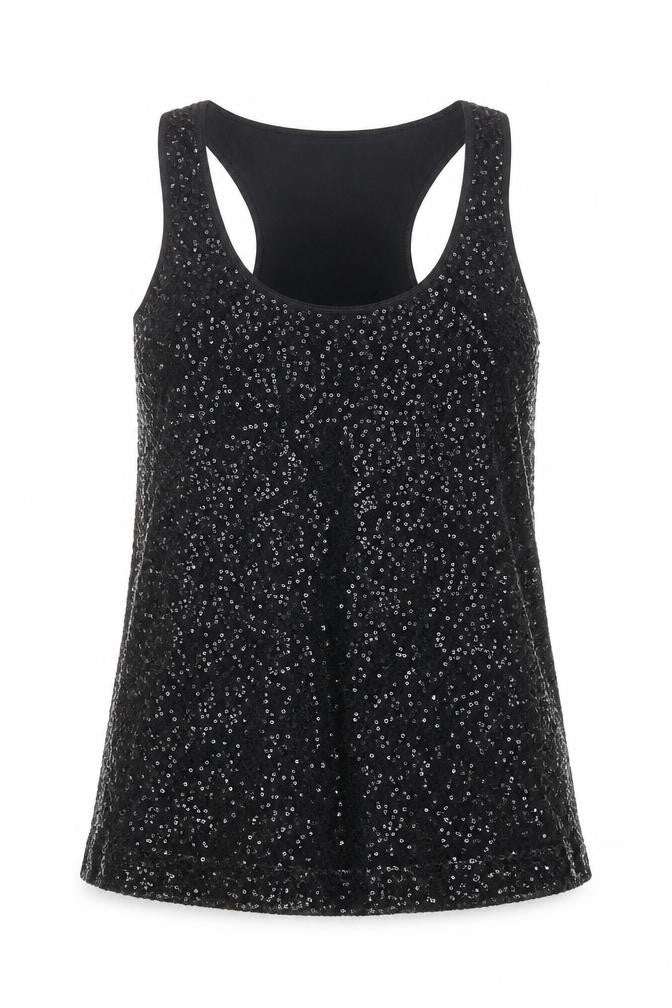 Romeo & Juliet Couture Womens Black Polyester Basic Tank Size S Scoop Neck
