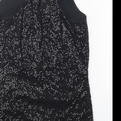 Romeo & Juliet Couture Womens Black Polyester Basic Tank Size S Scoop Neck