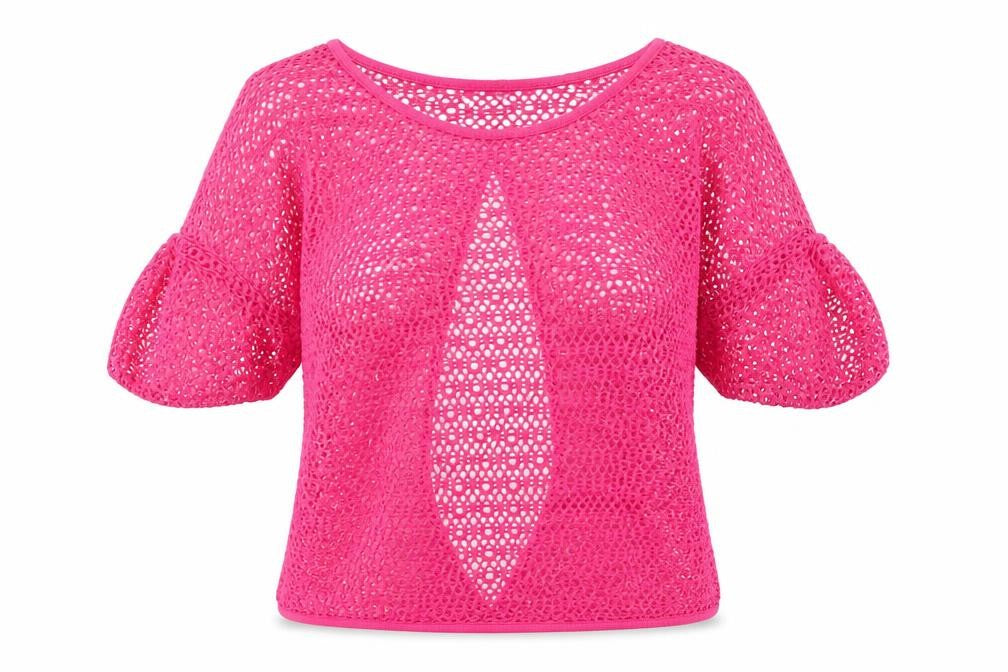 FangQing Womens Pink Polyester Basic Blouse Size L Scoop Neck