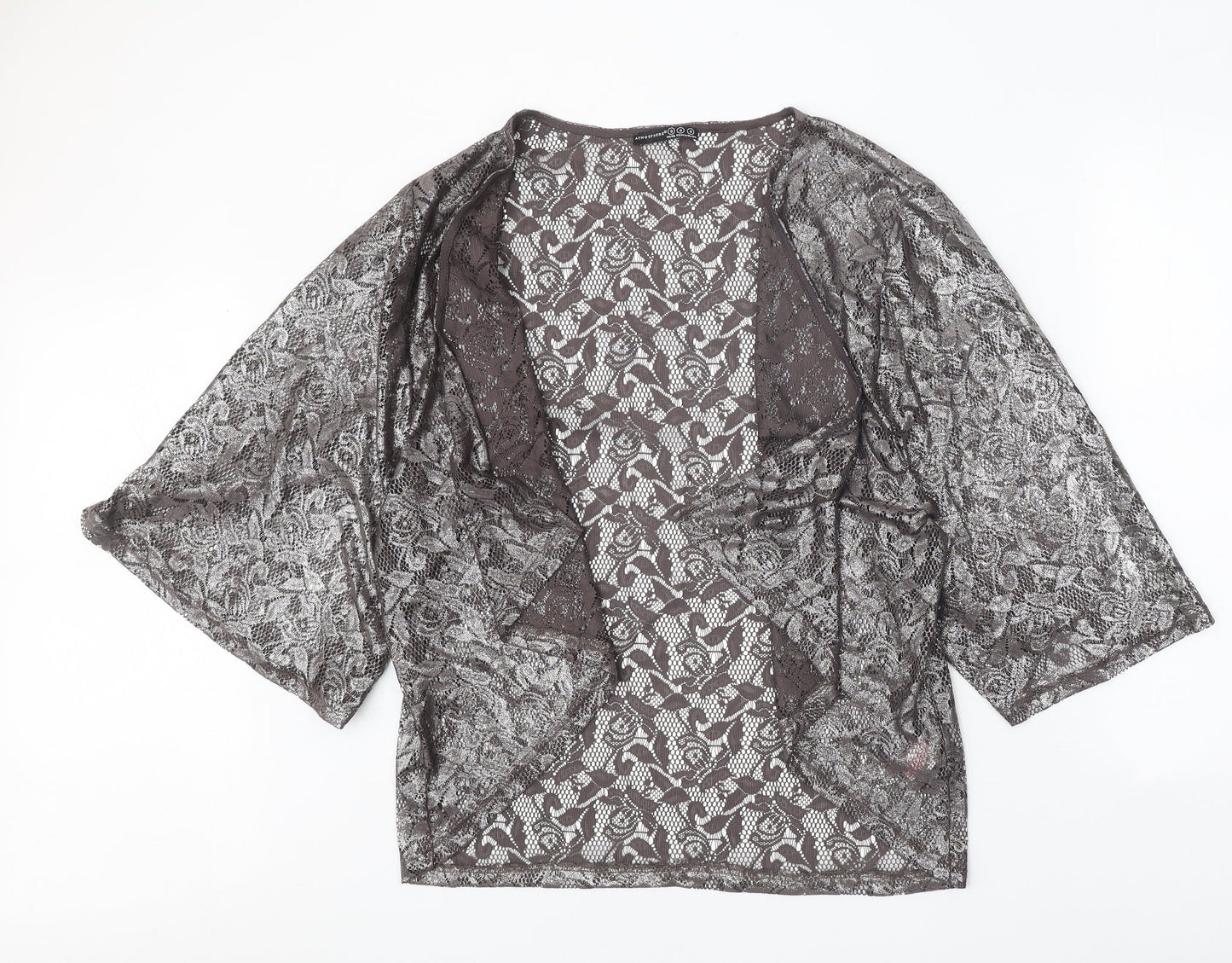 Atmosphere Womens Brown Floral Polyester Jersey Blouse Size S V-Neck
