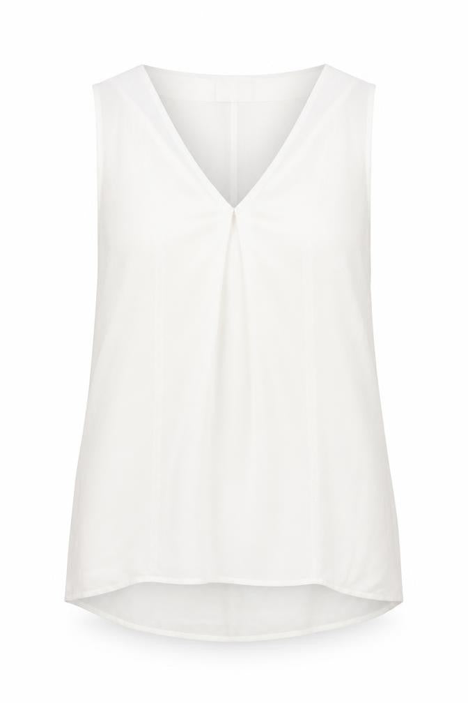 Grace & Mila Womens White Polyester Basic Tank Size M V-Neck