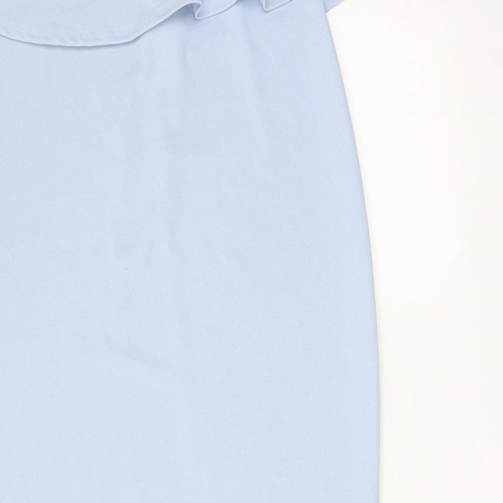 Somebody Else Womens Blue Polyester Trapeze & Swing Size M Off the Shoulder Pullover