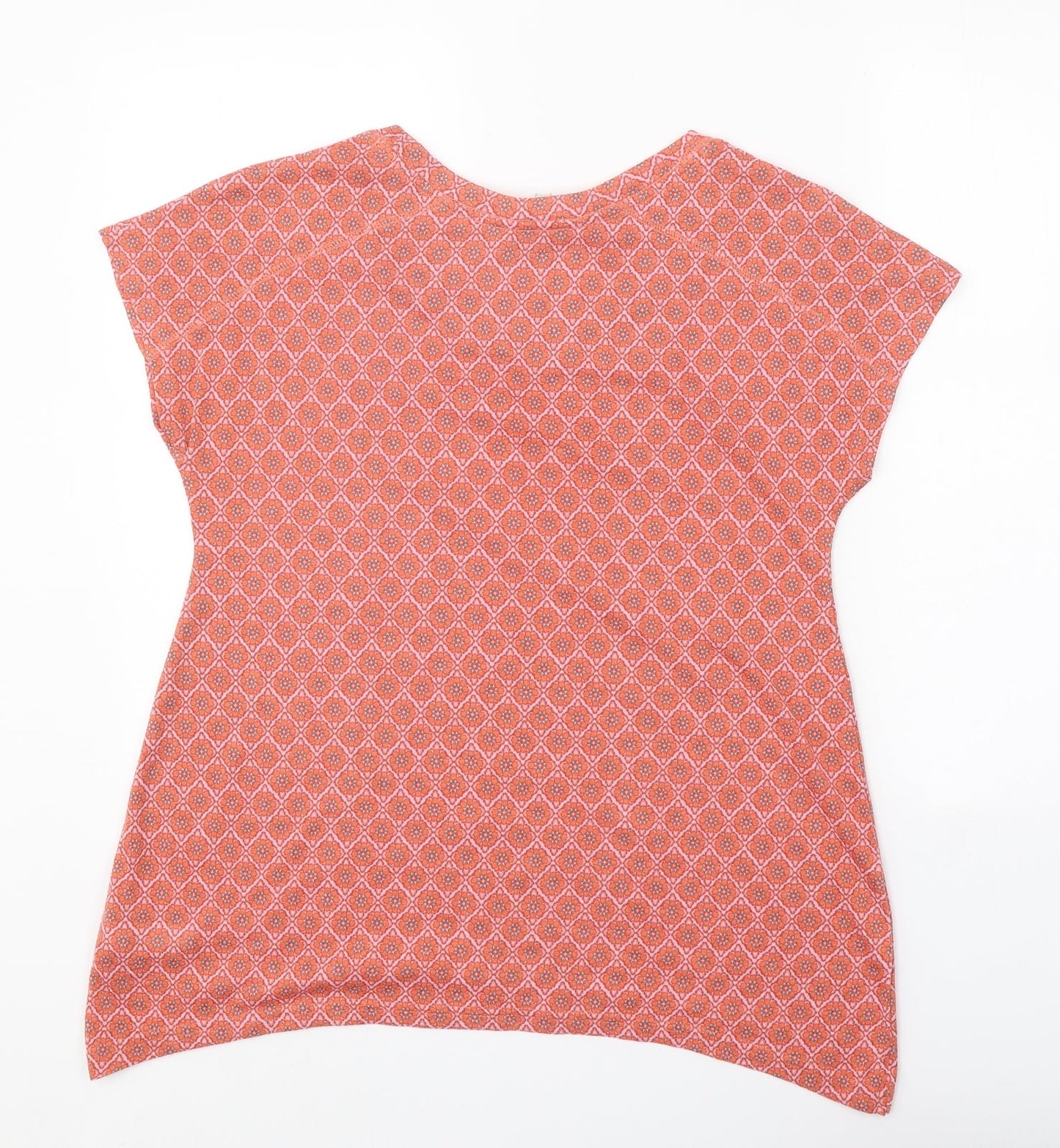 NEXT Womens Pink Geometric Polyester Basic T-Shirt Size 8 Round Neck