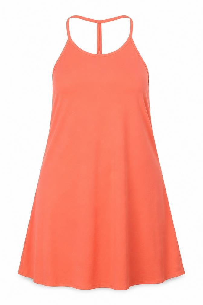 Mango Womens Orange Polyester Trapeze & Swing Size L Halter Snap