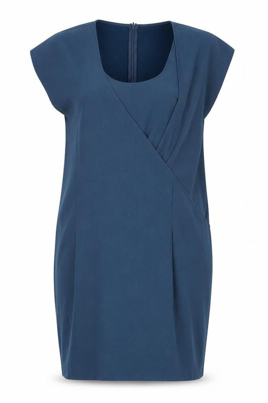 Dote Womens Blue Polyester Sheath Size L Scoop Neck Zip