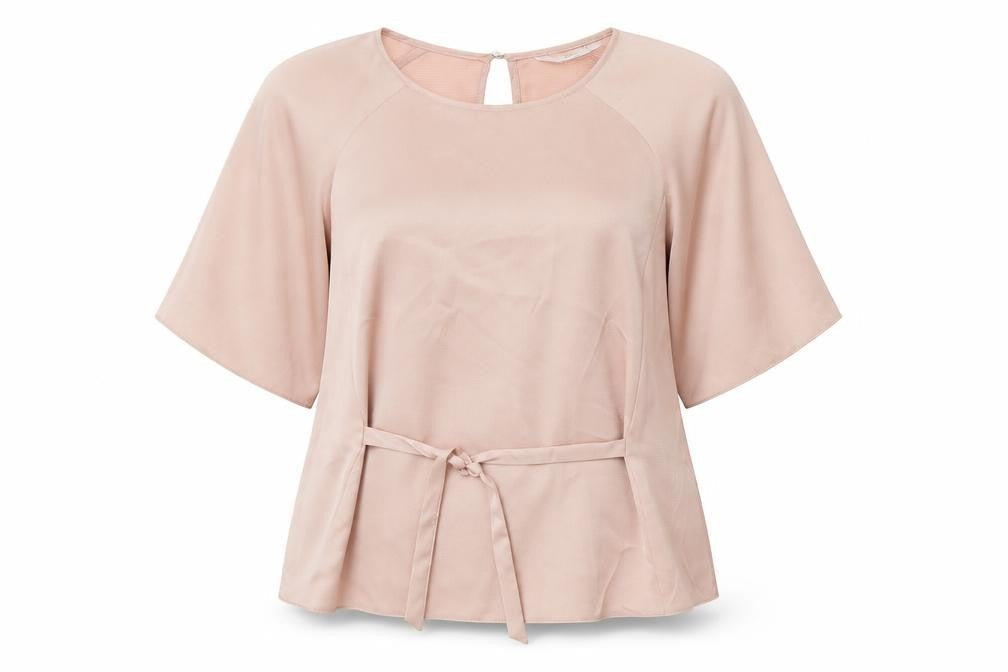George Womens Pink Polyester Basic T-Shirt Size 10 Round Neck