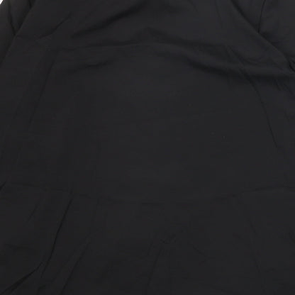 Preworn Womens Black Polyester Basic Button-Up Size XL Collared
