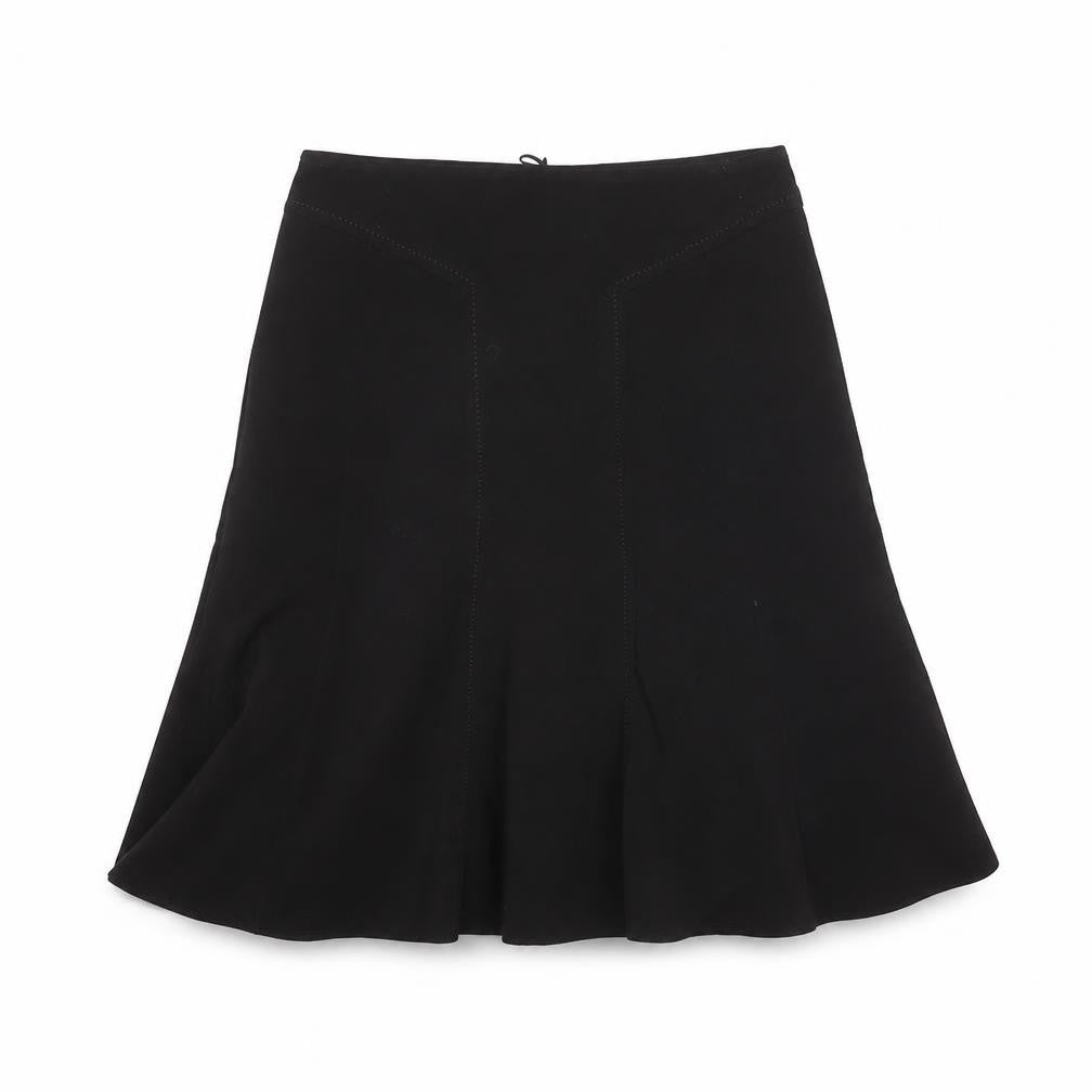 Marks & Spencer Womens Black Polyester Flare Skirt Size 8 Zip