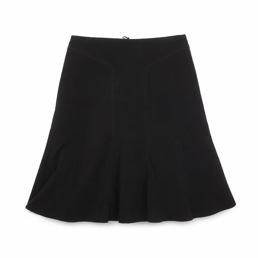 Marks & Spencer Womens Black Polyester Flare Skirt Size 8 Zip