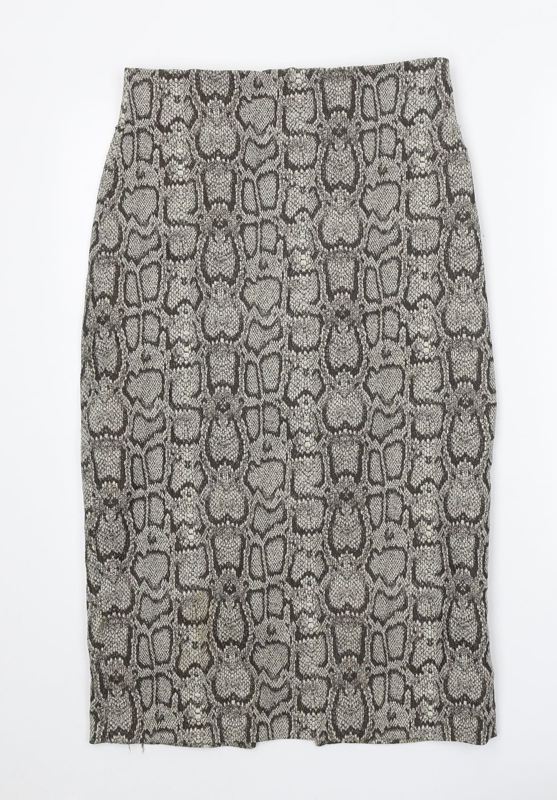 Zara Womens Grey Animal Print Polyester Straight & Pencil Skirt Size M Zip - Snake Print