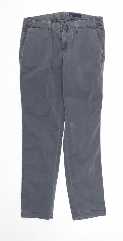 Gap Womens Grey Cotton Straight Jeans Size 8 Regular Zip