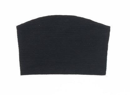 River Island Womens Black Polyester Cropped Tank Size 12 Off the Shoulder