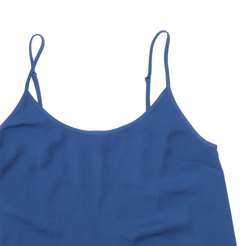 NEXT Womens Blue Polyester Basic Tank Size 8 Round Neck