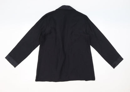 St Michael Womens Black Polyester Basic Blouse Size 12 Collared