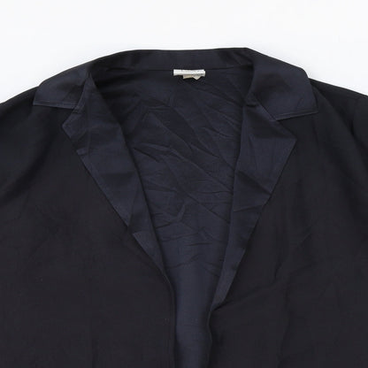 St Michael Womens Black Polyester Basic Blouse Size 12 Collared