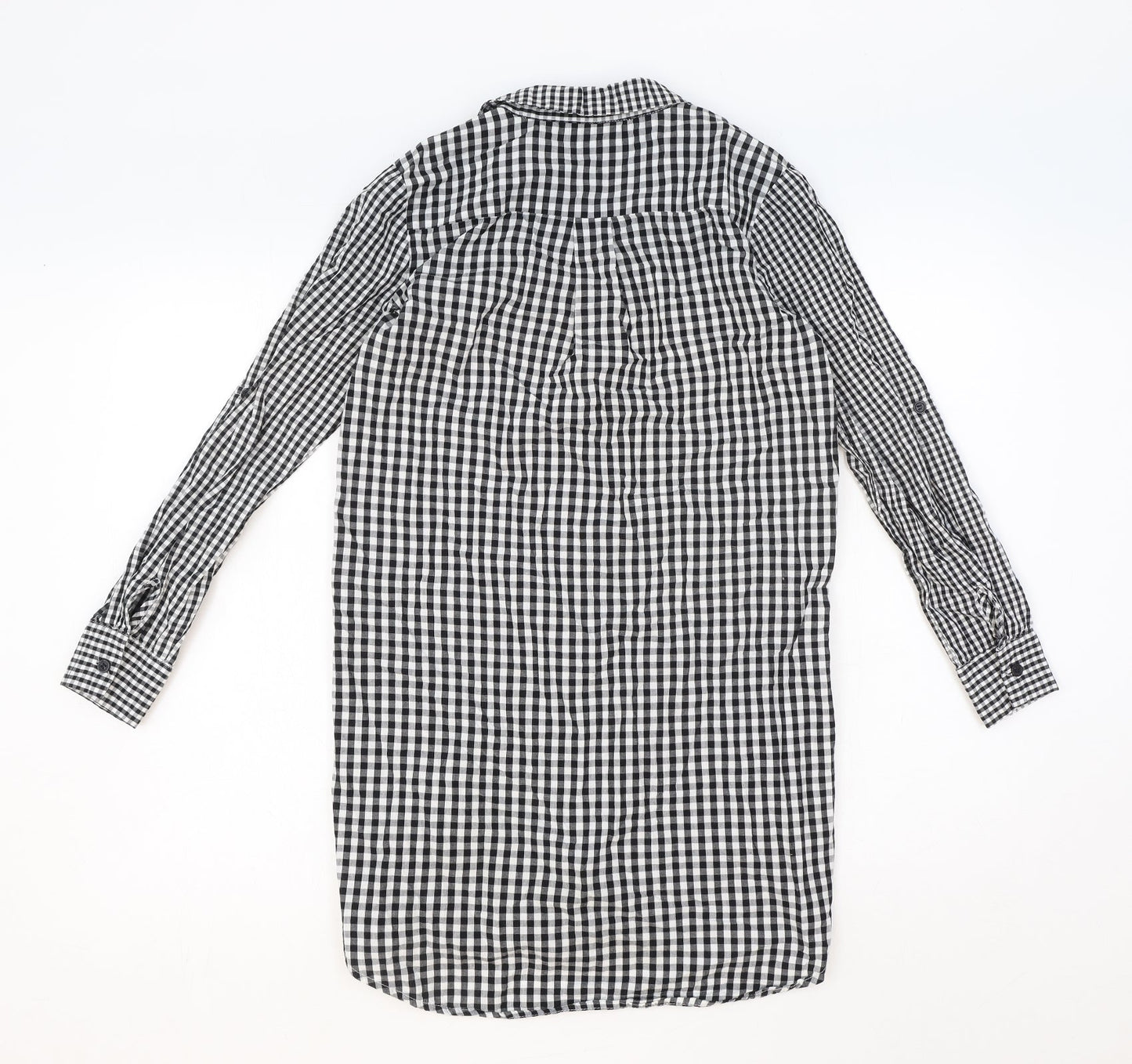 Cameo Rose Womens Black Geometric Cotton Basic Button-Up Size 10 Collared