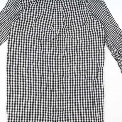 Cameo Rose Womens Black Geometric Cotton Basic Button-Up Size 10 Collared