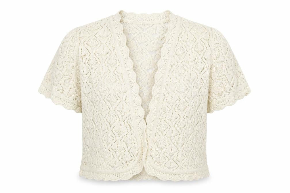 Marks & Spencer Womens Ivory V-Neck Argyle/Diamond Acrylic Cardigan Jumper Size 16 Tie
