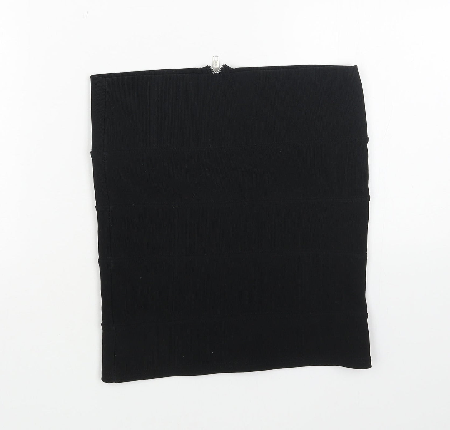 Preworn Womens Black Polyester Bandage Skirt Size 10 Zip