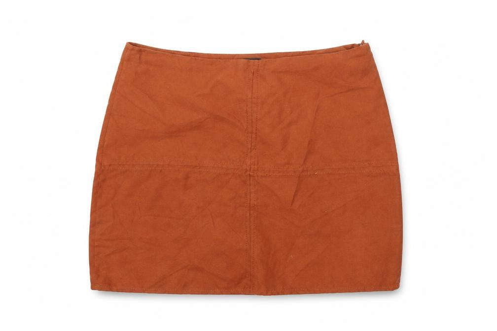 Primark Womens Orange Polyester Mini Skirt Size 10 Zip