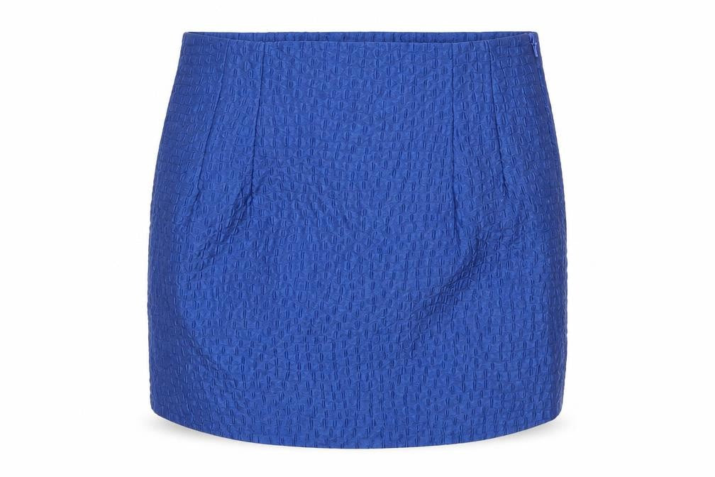Zara Womens Blue Geometric Polyester Mini Skirt Size XS Zip