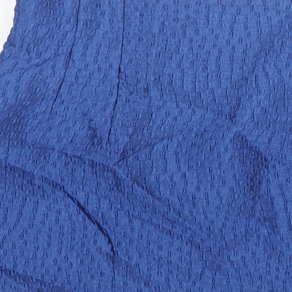 Zara Womens Blue Geometric Polyester Mini Skirt Size XS Zip