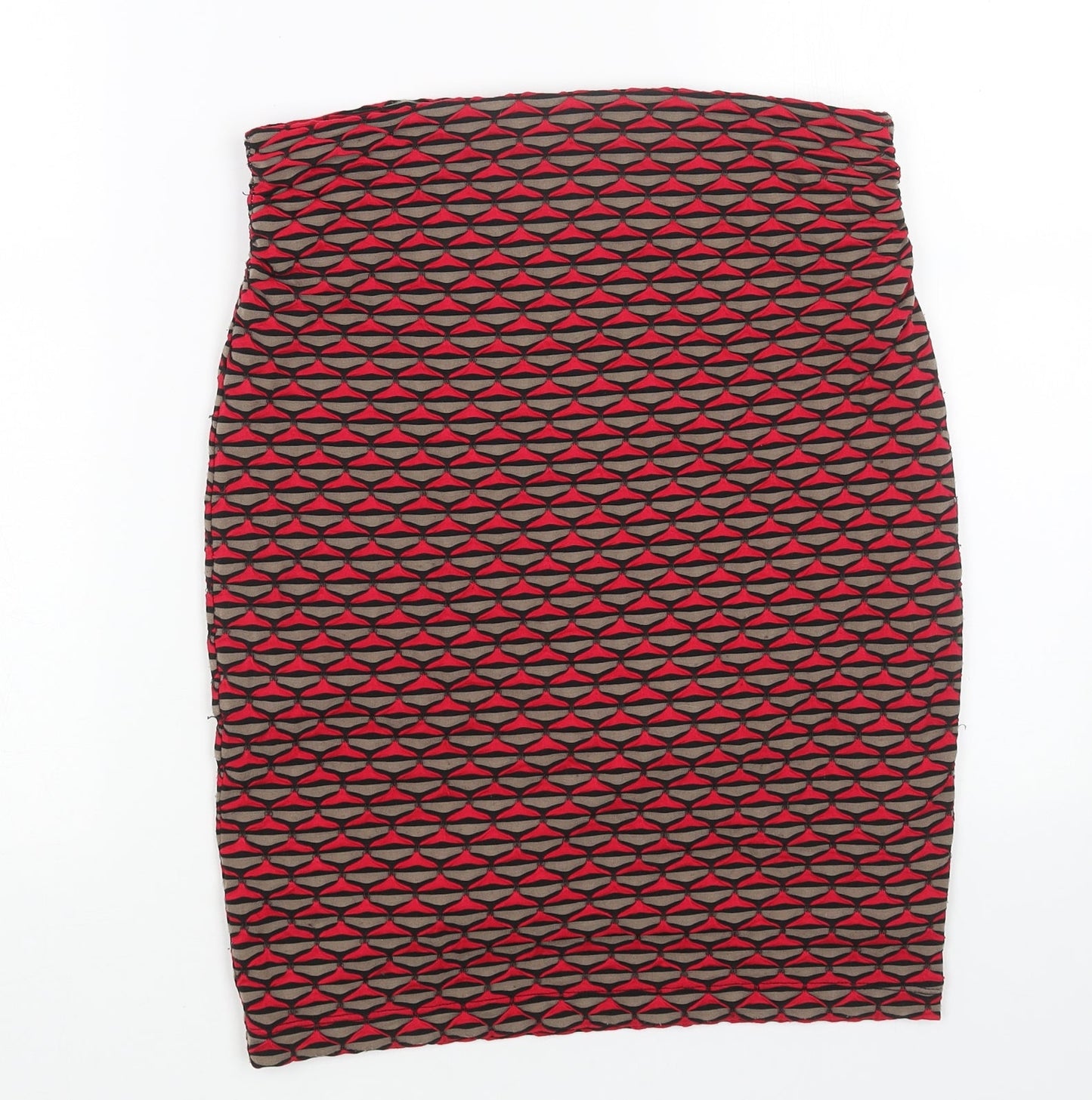 Preworn Womens Pink Geometric Polyester Straight & Pencil Skirt Size 30 in