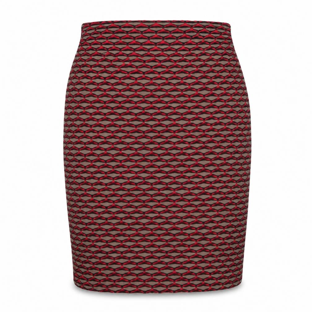 Preworn Womens Pink Geometric Polyester Straight & Pencil Skirt Size 30 in