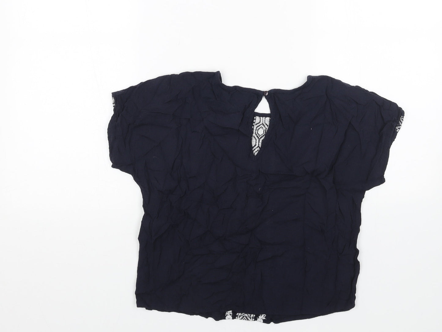 Only Womens Black Viscose Basic Blouse Size 6 Round Neck