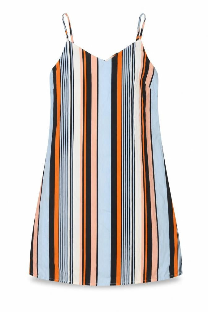 Primark Womens Multicoloured Striped Polyester Camisole Tank Size 8 V-Neck