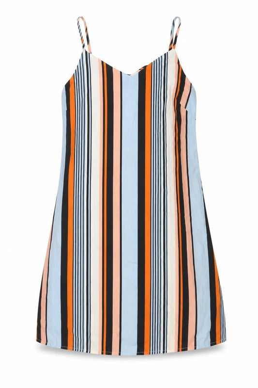 Primark Womens Multicoloured Striped Polyester Camisole Tank Size 8 V-Neck