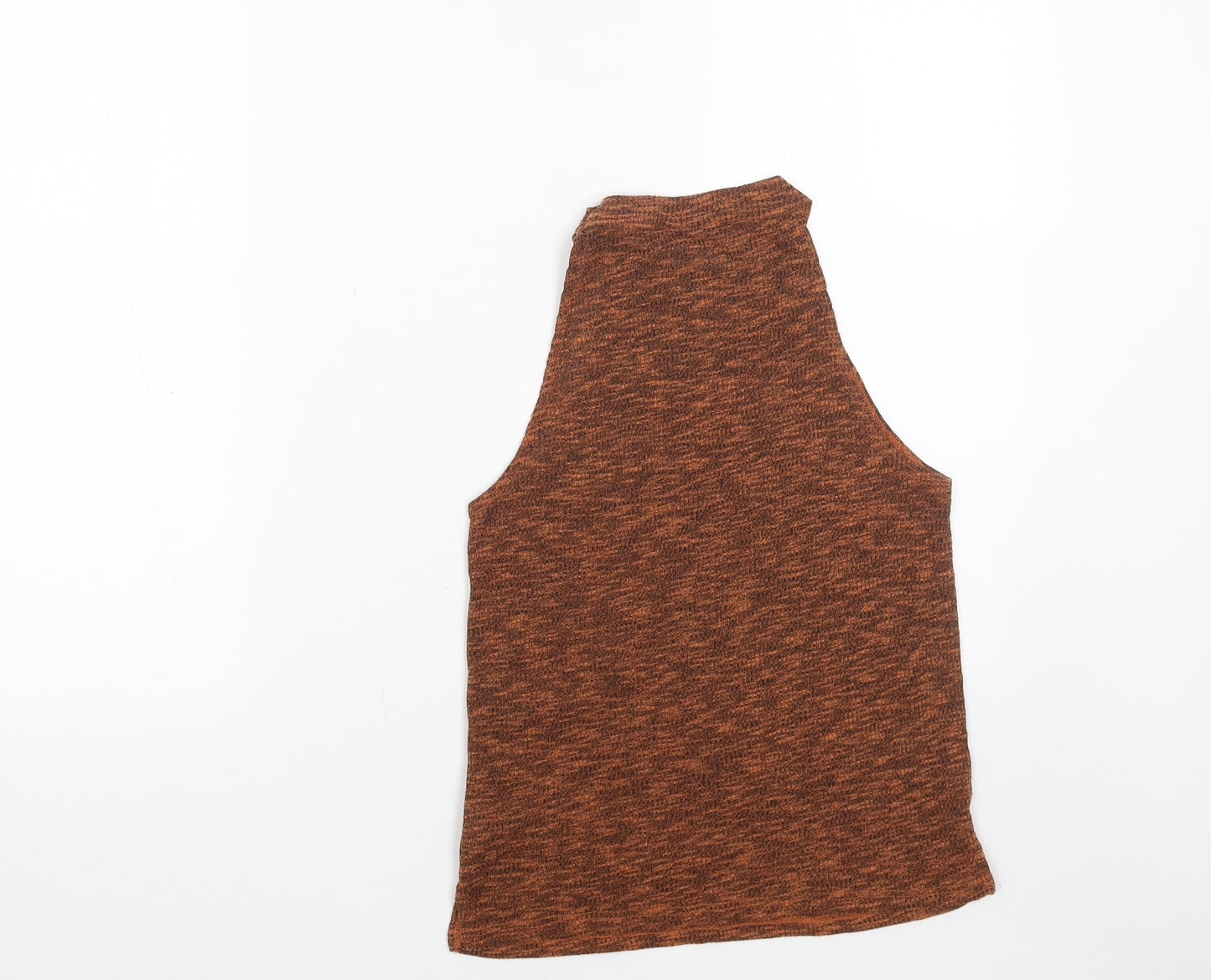 Topshop Womens Orange Polyester Basic Tank Size 10 Round Neck