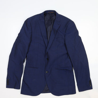 Next Mens Blue Wool Jacket Suit Jacket Size 38 Regular