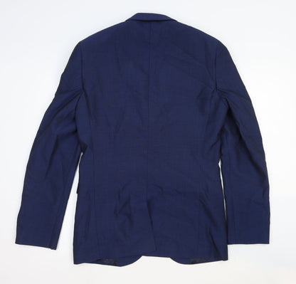 Next Mens Blue Wool Jacket Suit Jacket Size 38 Regular